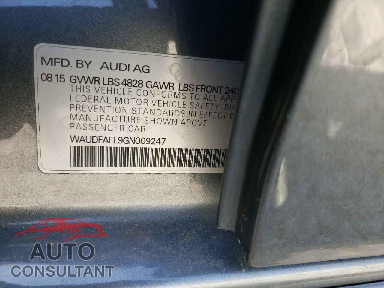 AUDI A4 2016 - WAUDFAFL9GN009247