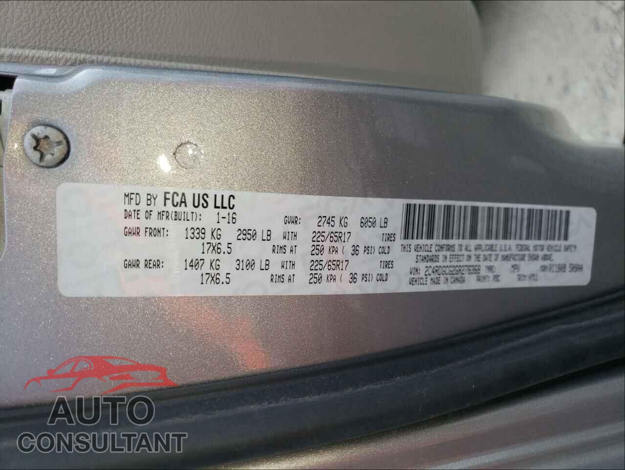 DODGE GRAND CARA 2016 - 2C4RDGCG2GR276368