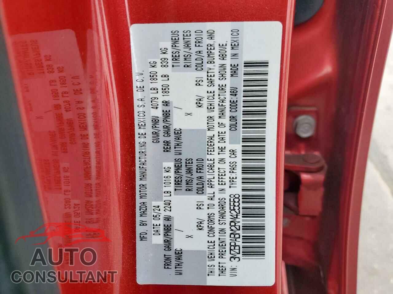 MAZDA 3 SELECT S 2024 - 3MZBPABM2RM425558