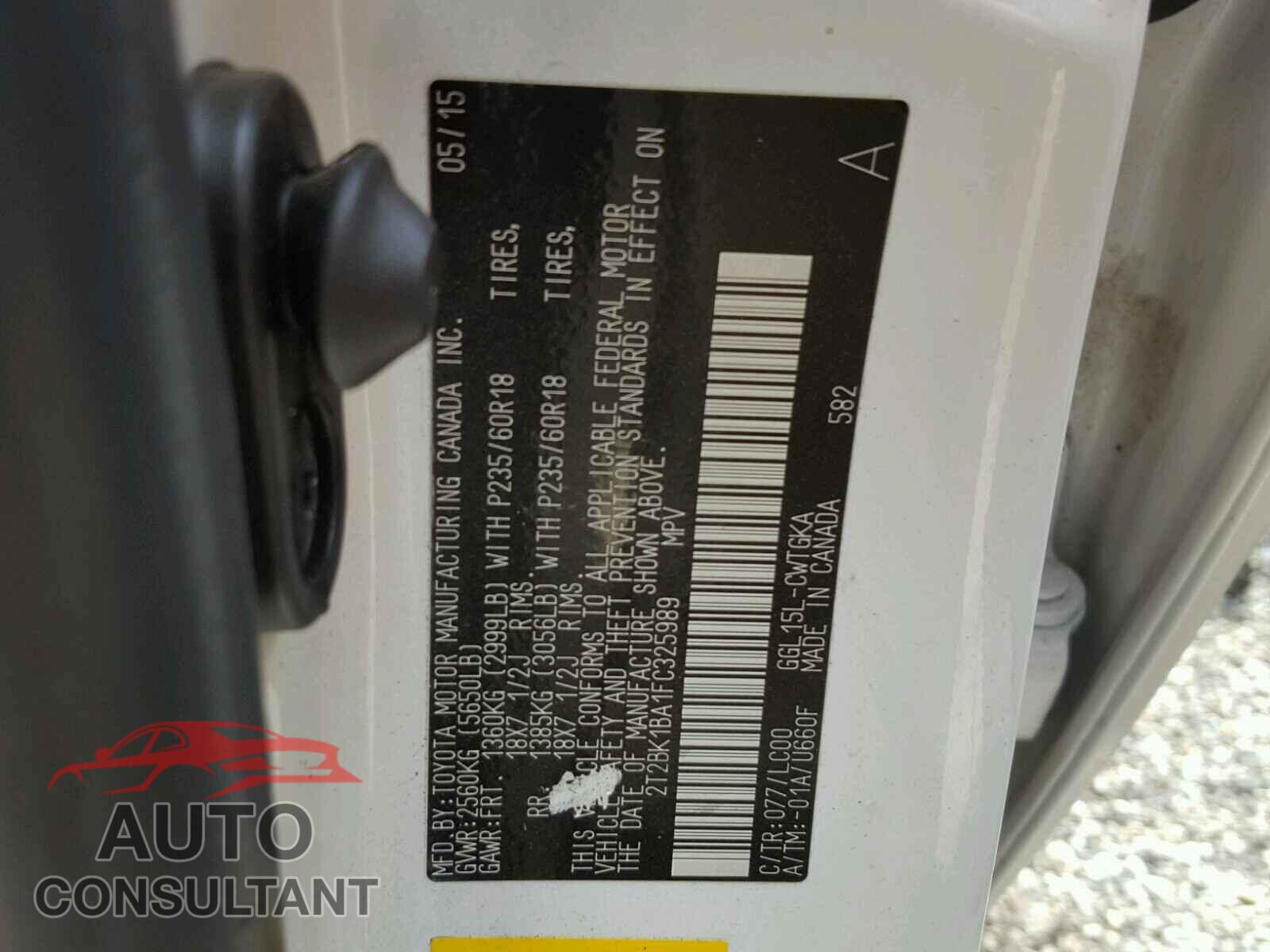LEXUS RX 350 2015 - 2T2BK1BA1FC325989
