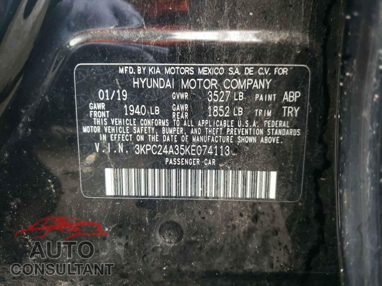HYUNDAI ACCENT 2019 - 3KPC24A35KE074113