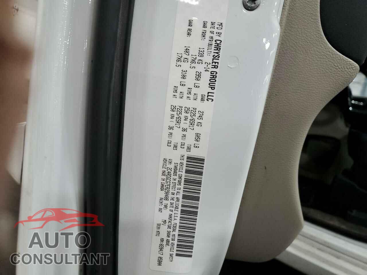 DODGE CARAVAN 2014 - 2C4RDGCG7ER290408