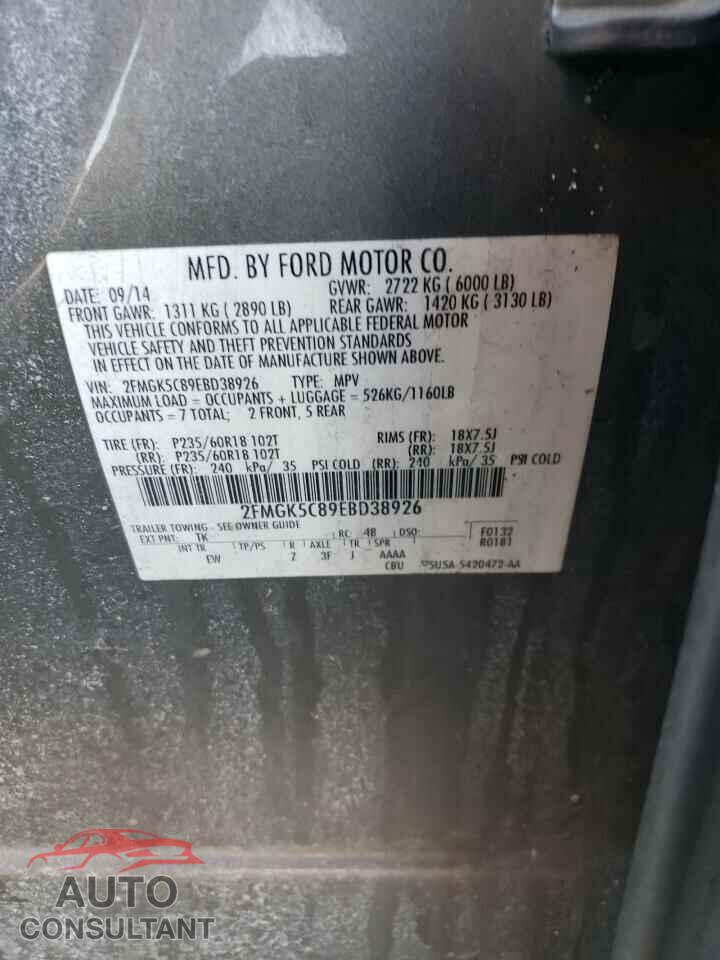FORD FLEX 2014 - 2FMGK5C89EBD38926