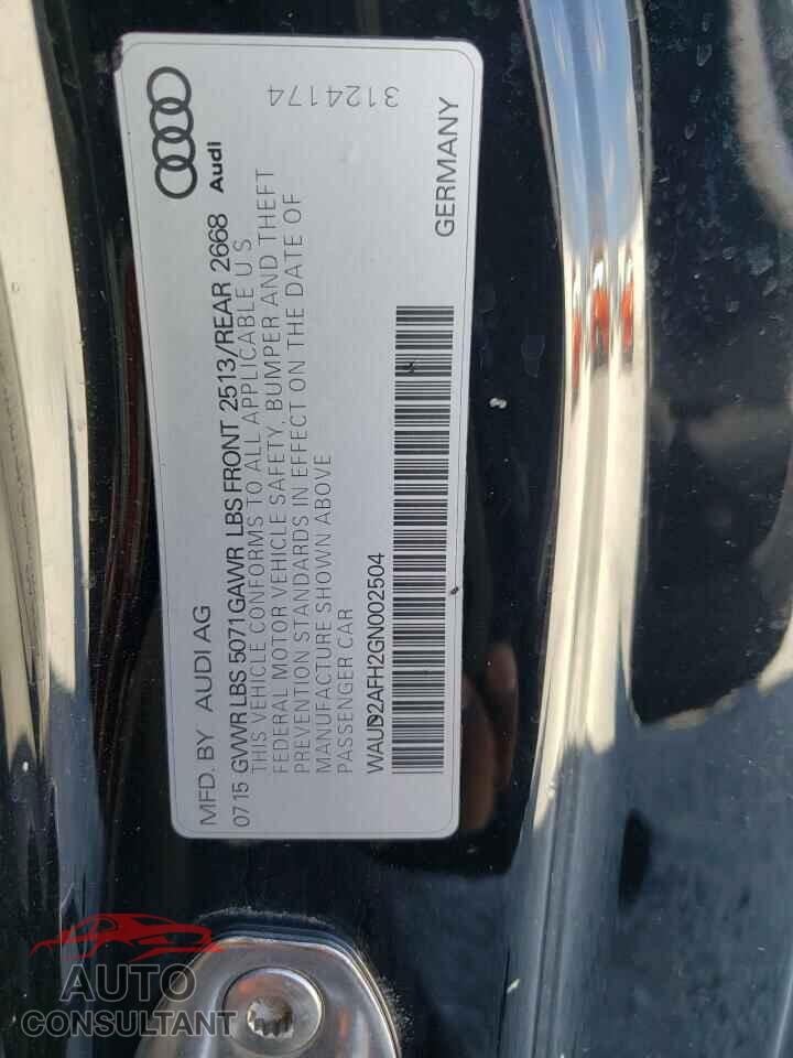 AUDI A5 2016 - WAUD2AFH2GN002504