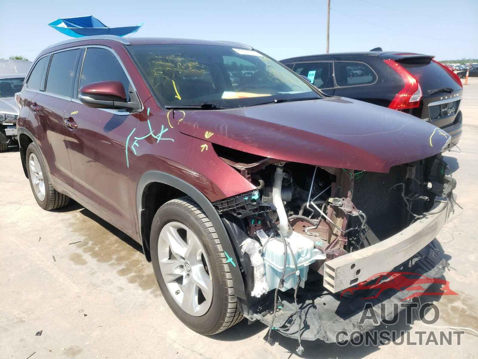 TOYOTA HIGHLANDER 2016 - 5TDYKRFH5GS161448