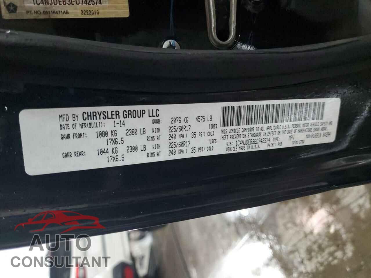 JEEP COMPASS 2014 - 1C4NJDEB3ED742574
