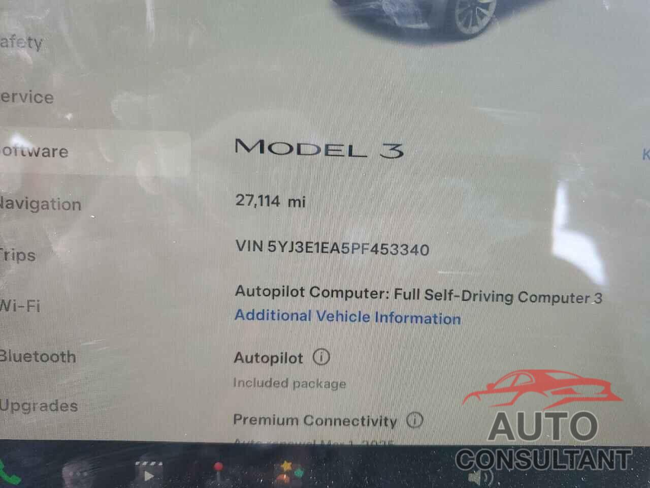 TESLA MODEL 3 2023 - 5YJ3E1EA5PF453340