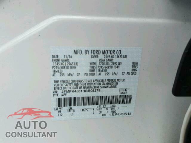 FORD EDGE SEL 2017 - 2FMPK4J81HBB08279