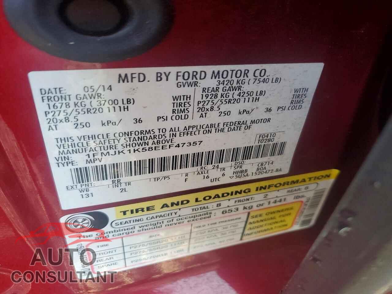 FORD EXPEDITION 2014 - 1FMJK1K58EEF47357