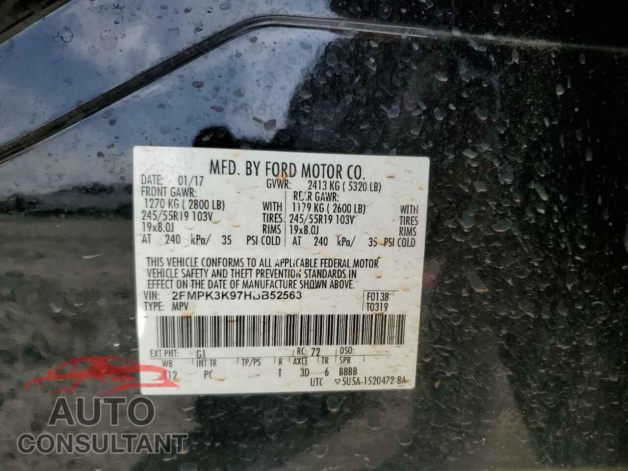 FORD EDGE 2017 - 2FMPK3K97HBB52563