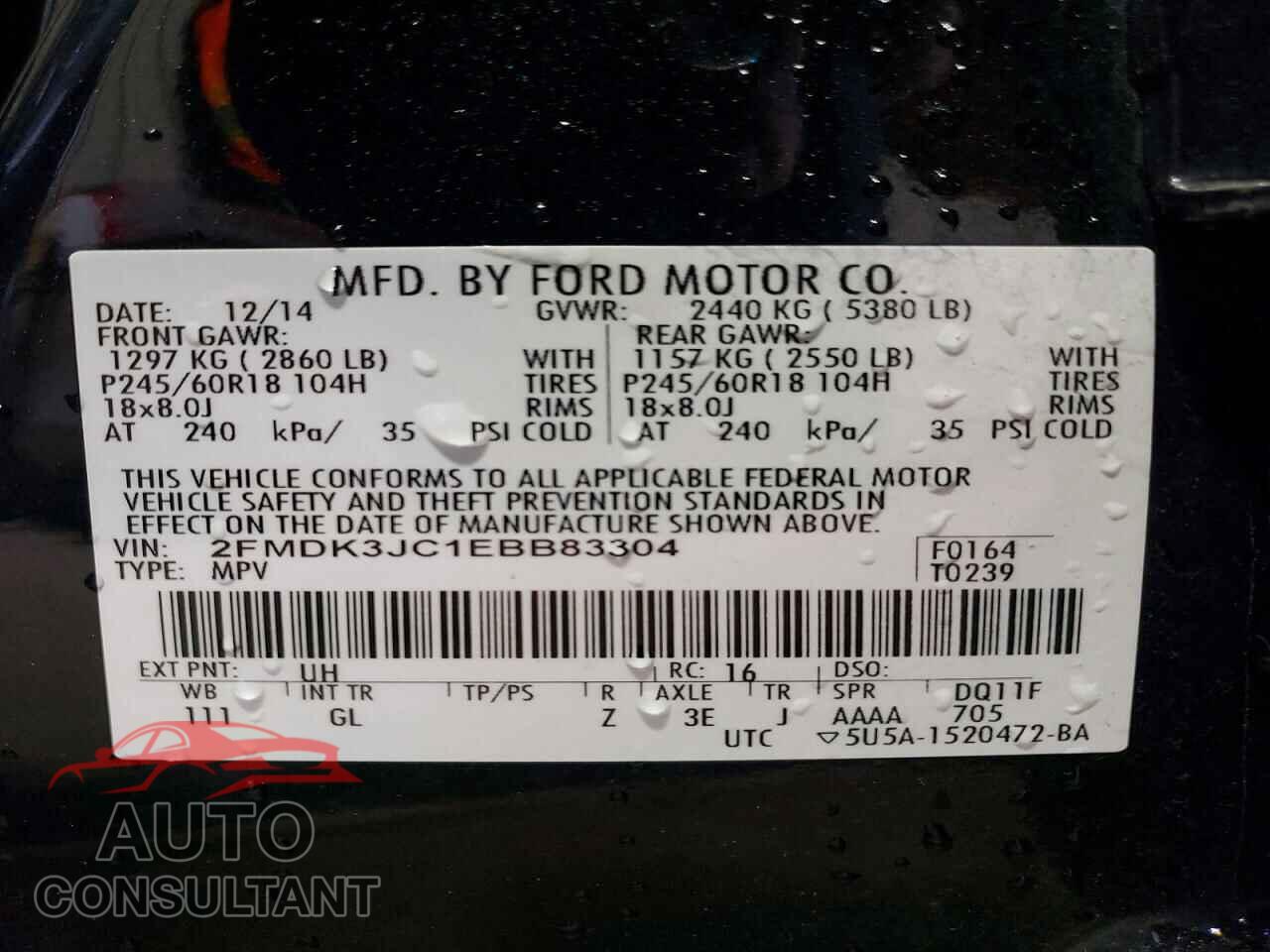 FORD EDGE 2014 - 2FMDK3JC1EBB83304