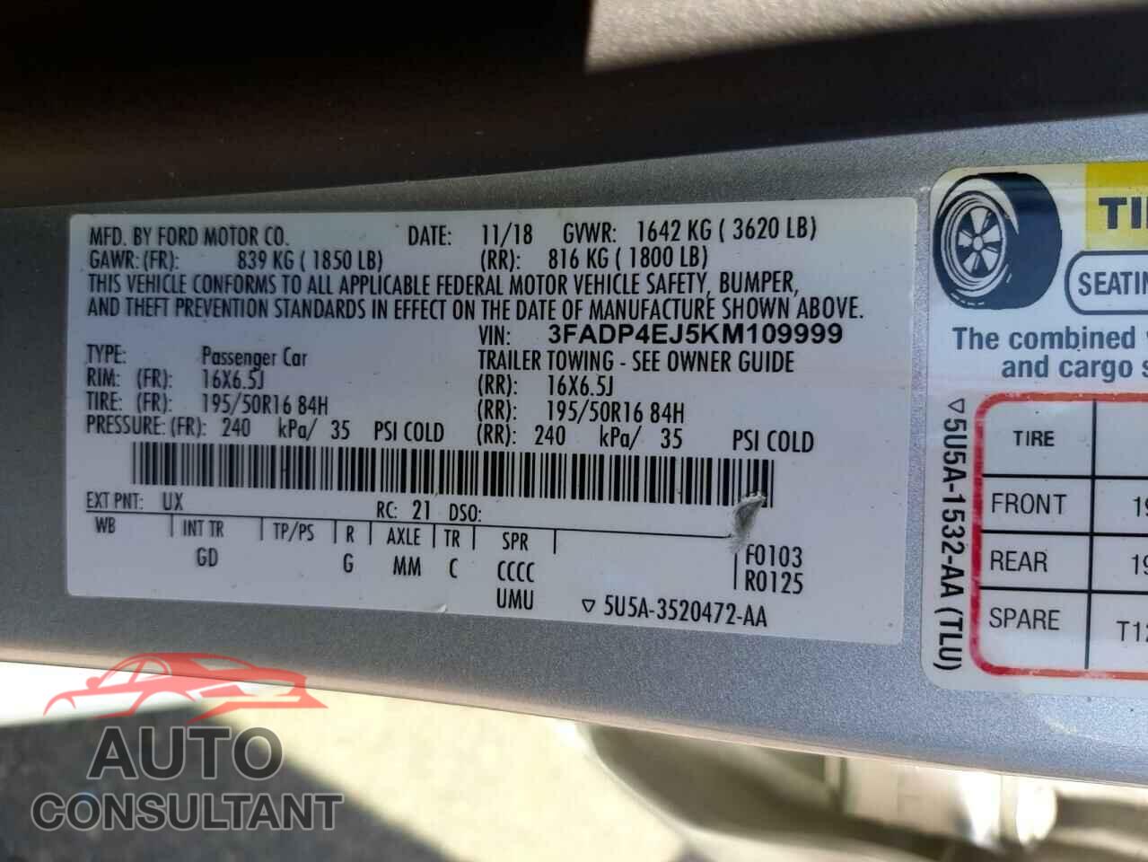 FORD FIESTA 2019 - 3FADP4EJ5KM109999