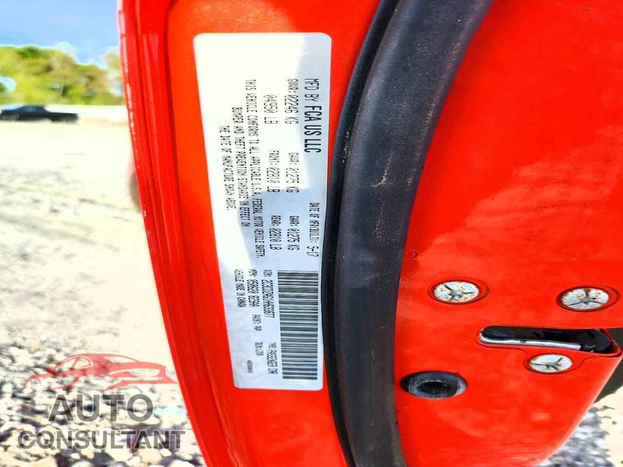 DODGE CHALLENGER 2017 - 2C3CDZAG1HH633877