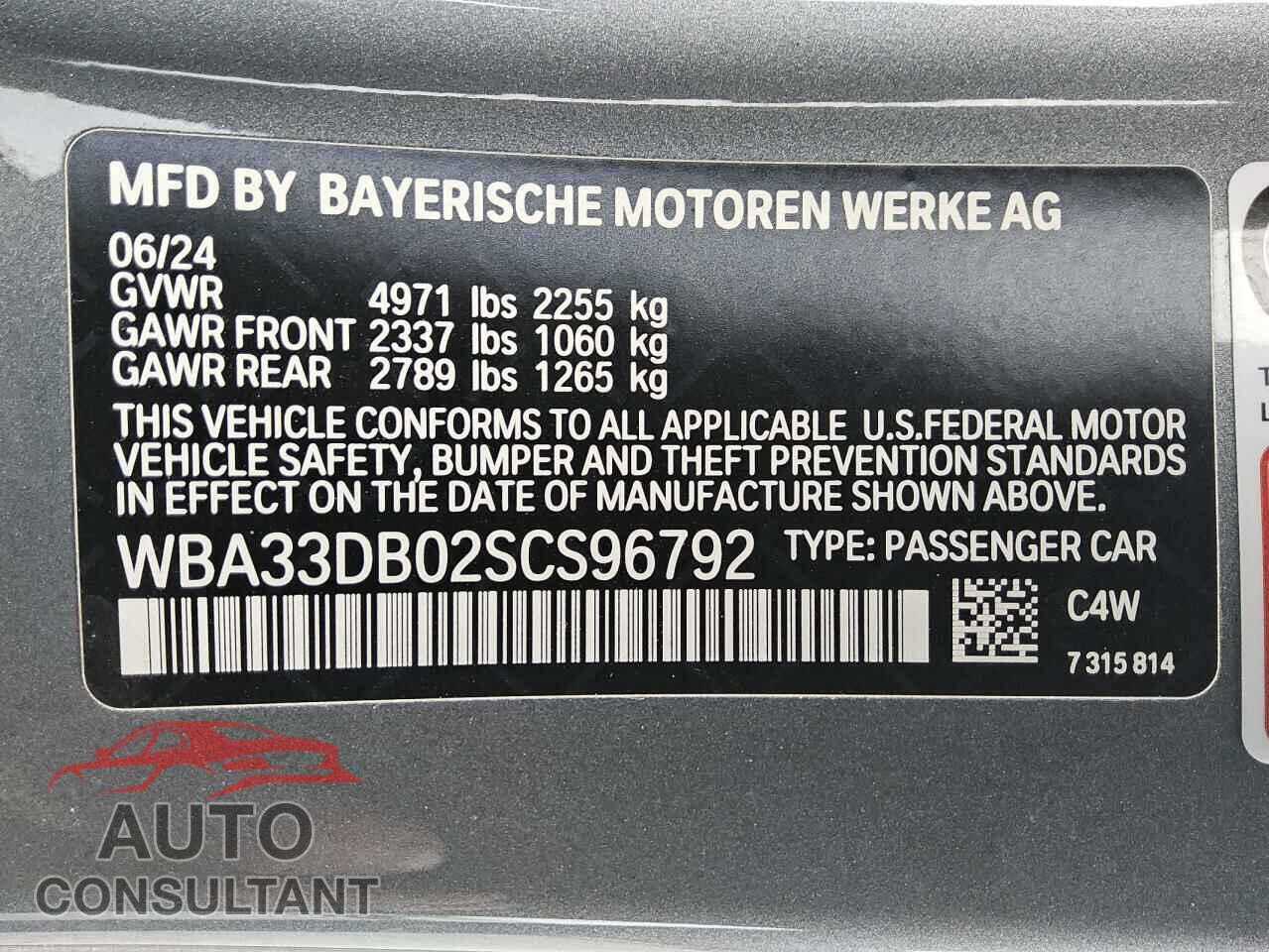 BMW 4 SERIES 2025 - WBA33DB02SCS96792