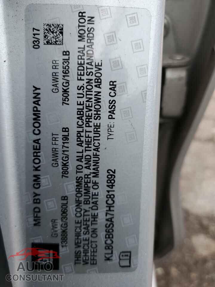 CHEVROLET SPARK 2017 - KL8CB6SA7HC814892