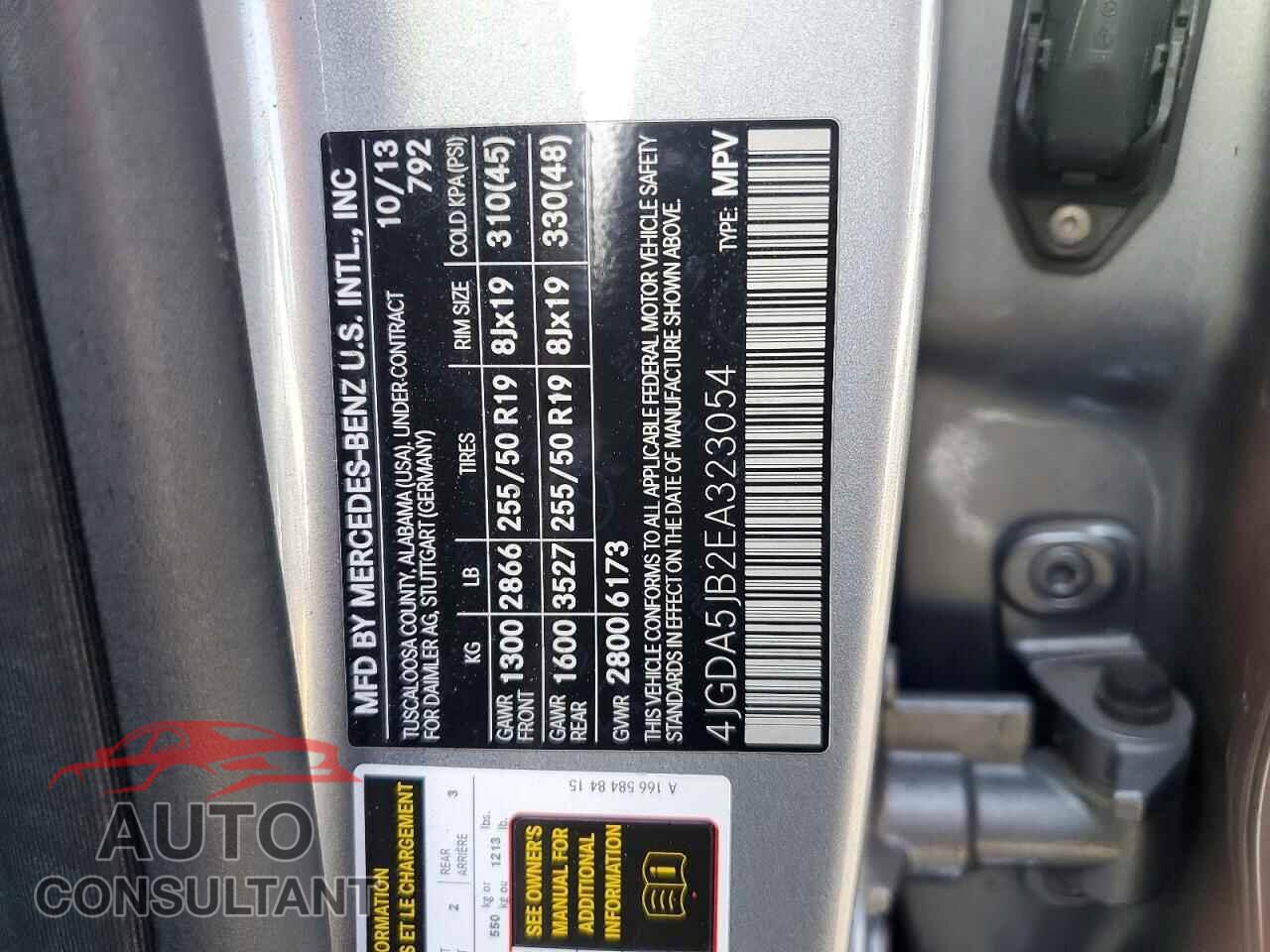 MERCEDES-BENZ M-CLASS 2014 - 4JGDA5JB2EA323054
