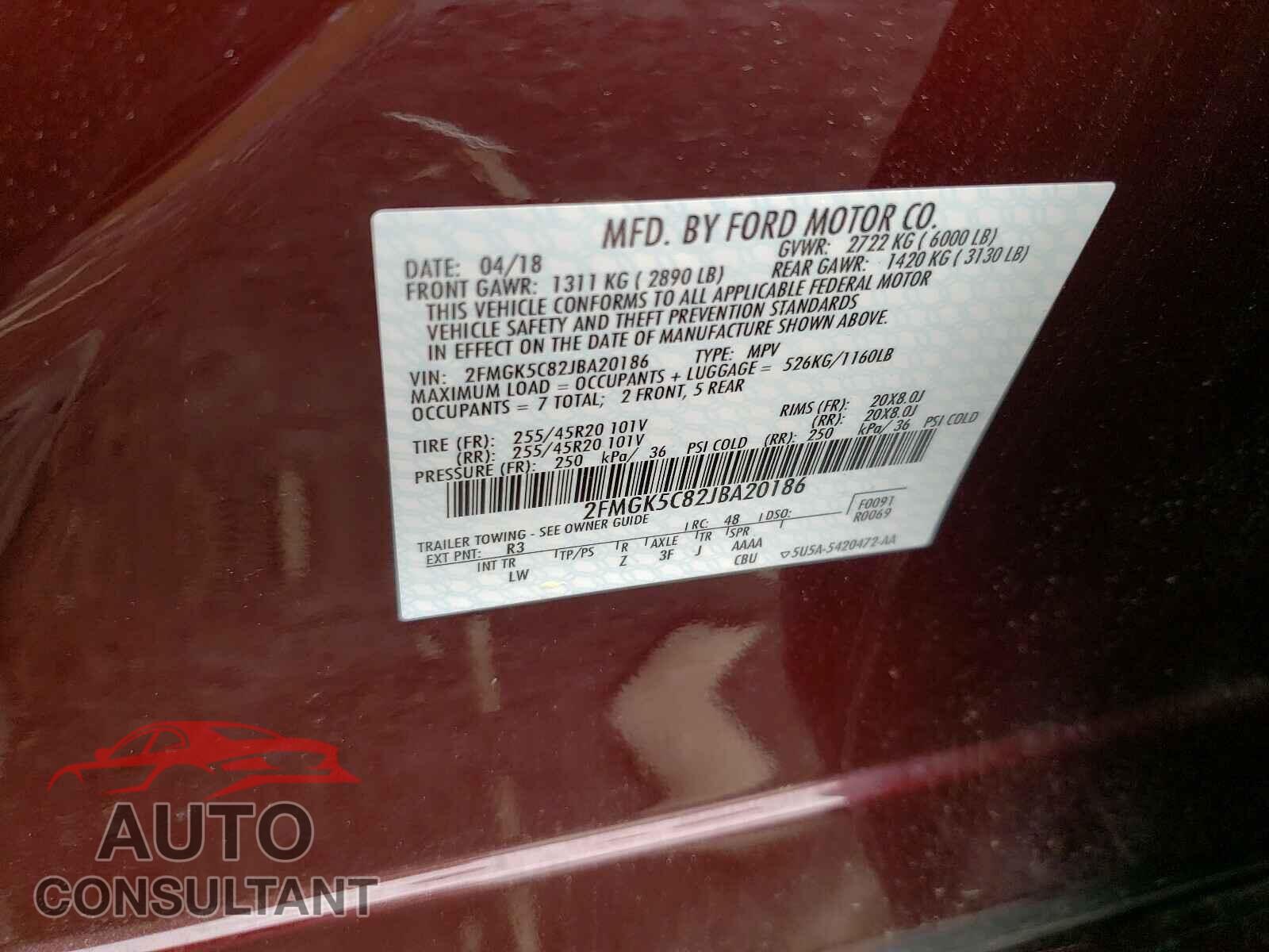FORD FLEX 2018 - 2FMGK5C82JBA20186