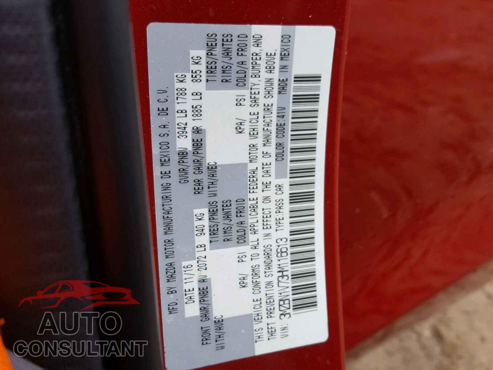 MAZDA 3 2017 - 3MZBN1V73HM116613