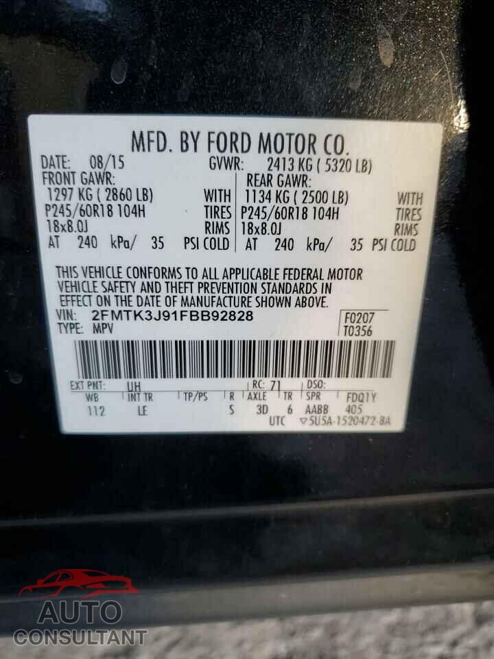 FORD EDGE 2015 - 2FMTK3J91FBB92828