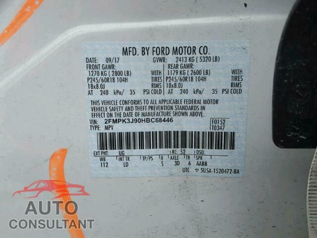 FORD EDGE SEL 2017 - 2FMPK3J90HBC68446