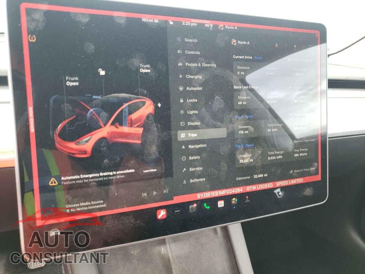 TESLA MODEL 3 2021 - 5YJ3E1EB1MF024264