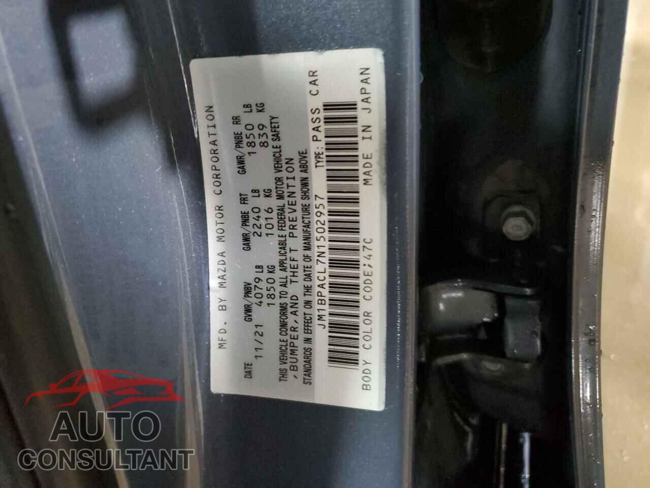 MAZDA 3 2022 - JM1BPACL7N1502957