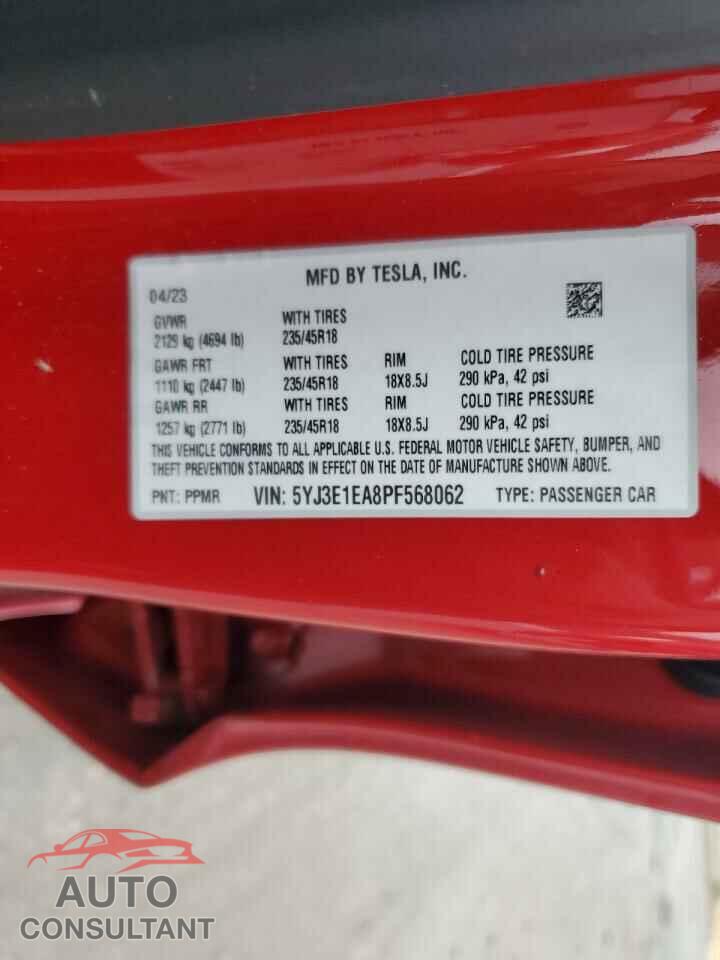 TESLA MODEL 3 2023 - 5YJ3E1EA8PF568062