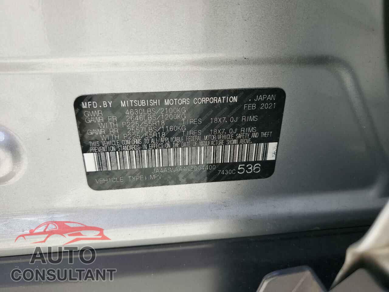 MITSUBISHI ECLIPSE 2022 - JA4ASWAA4NZ004400