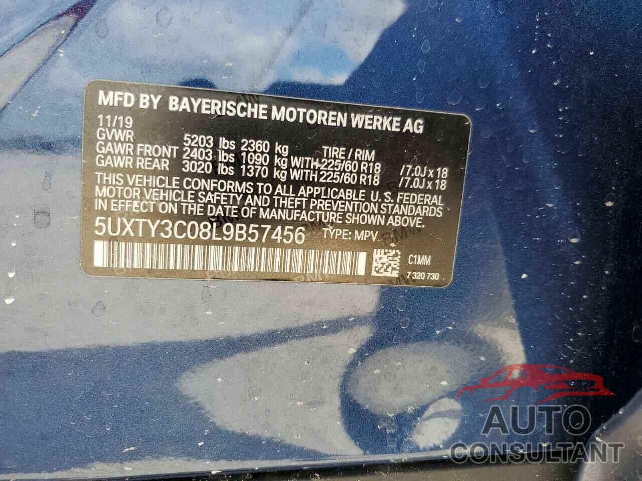 BMW X3 2020 - 5UXTY3C08L9B57456