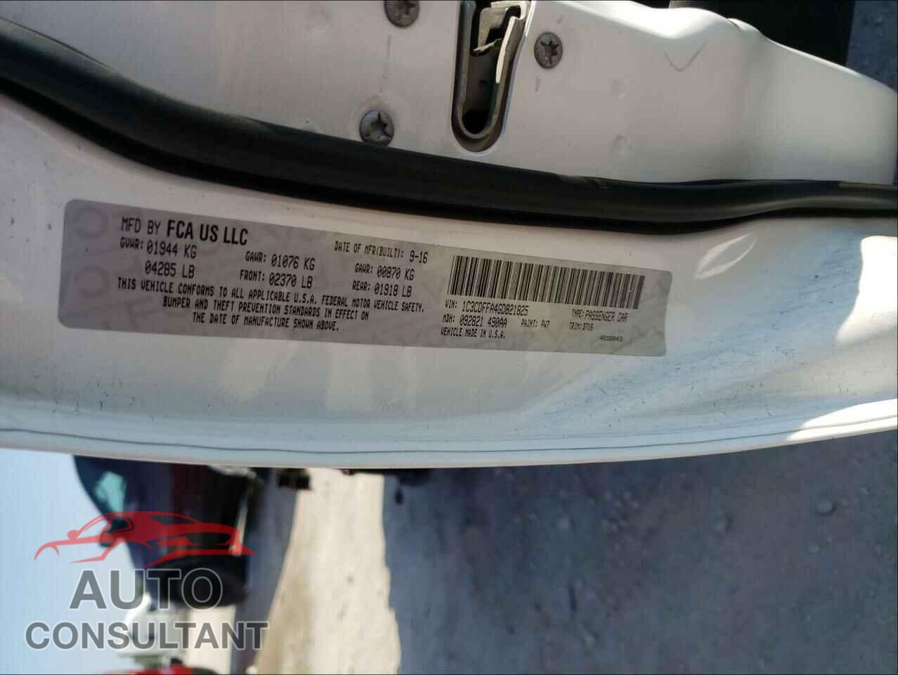 DODGE DART 2016 - 1C3CDFFA4GD821825