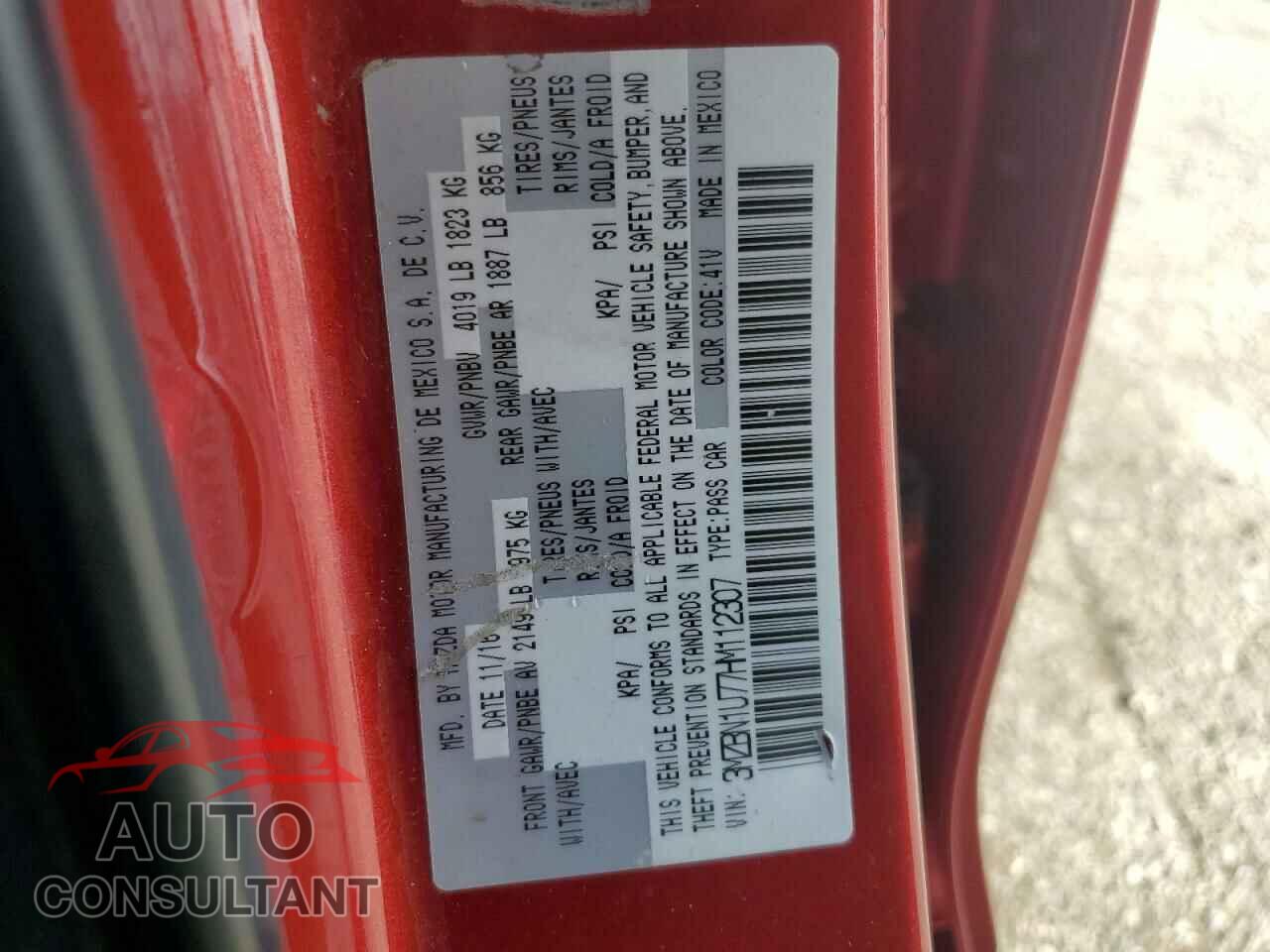 MAZDA 3 2017 - 3MZBN1U77HM112307