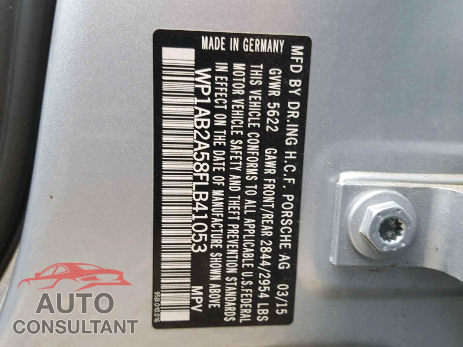 PORSCHE MACAN S 2015 - WP1AB2A58FLB41053