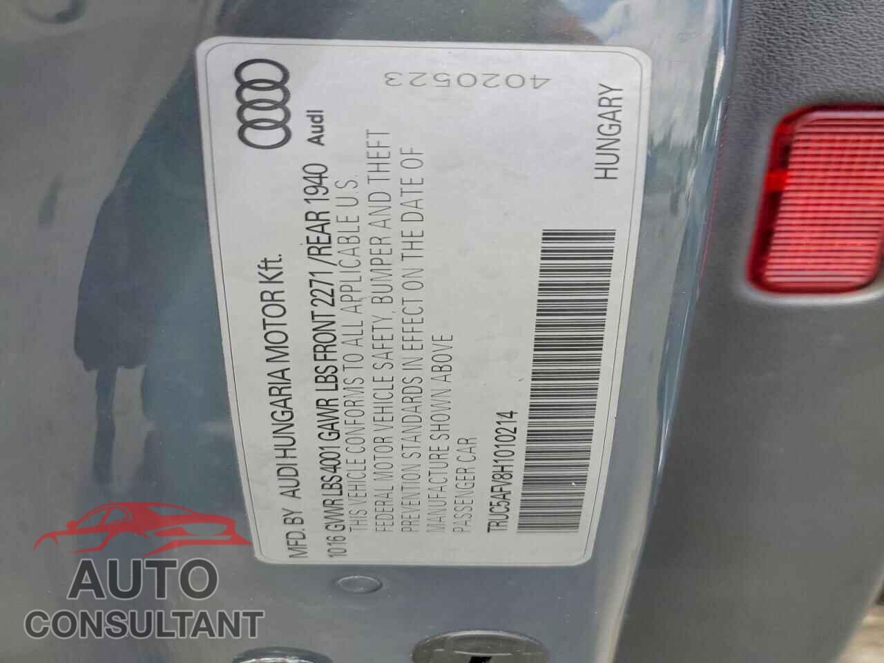 AUDI TT 2017 - TRUC5AFV8H1010214