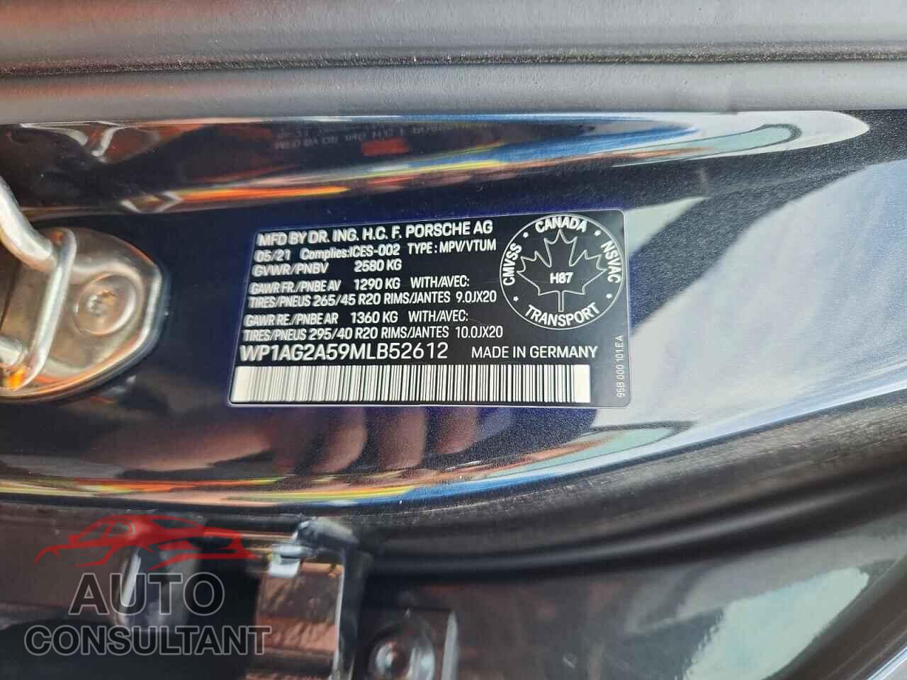 PORSCHE MACAN 2021 - WP1AG2A59MLB52612