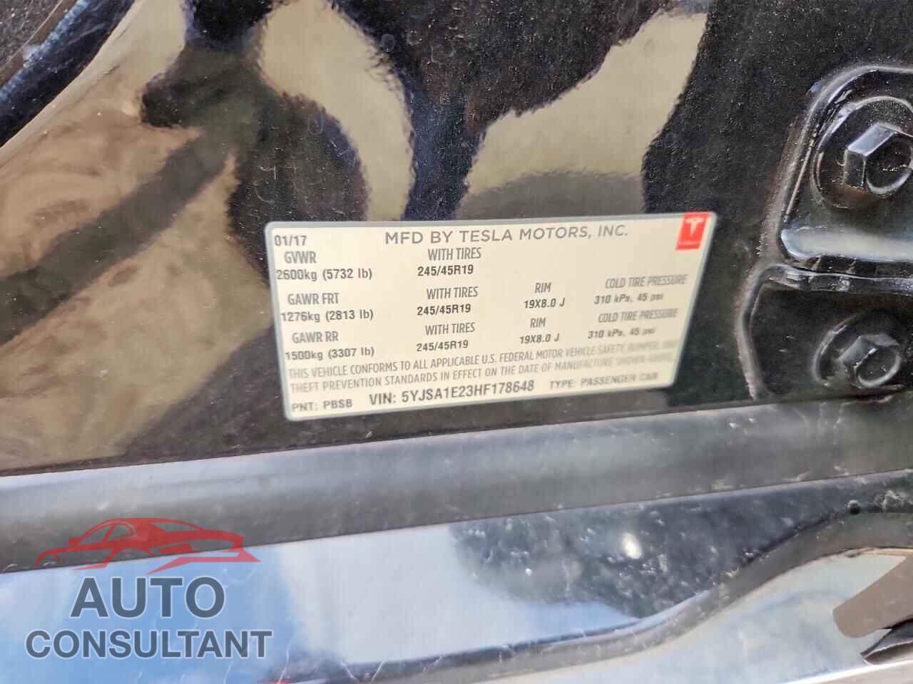 TESLA MODEL S 2017 - 5YJSA1E23HF178648
