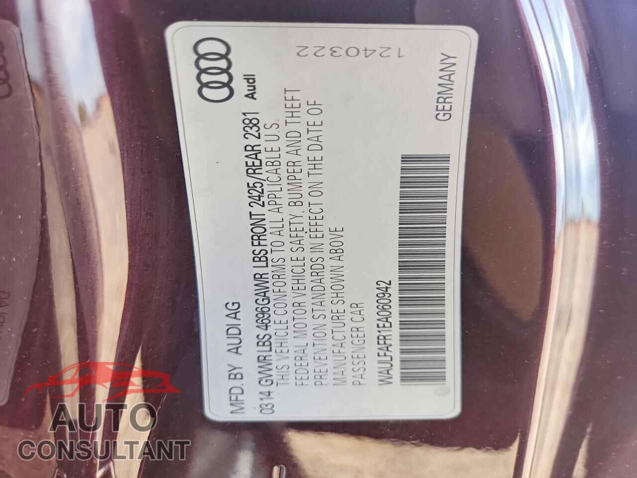 AUDI A5 2014 - WAULFAFR1EA060942