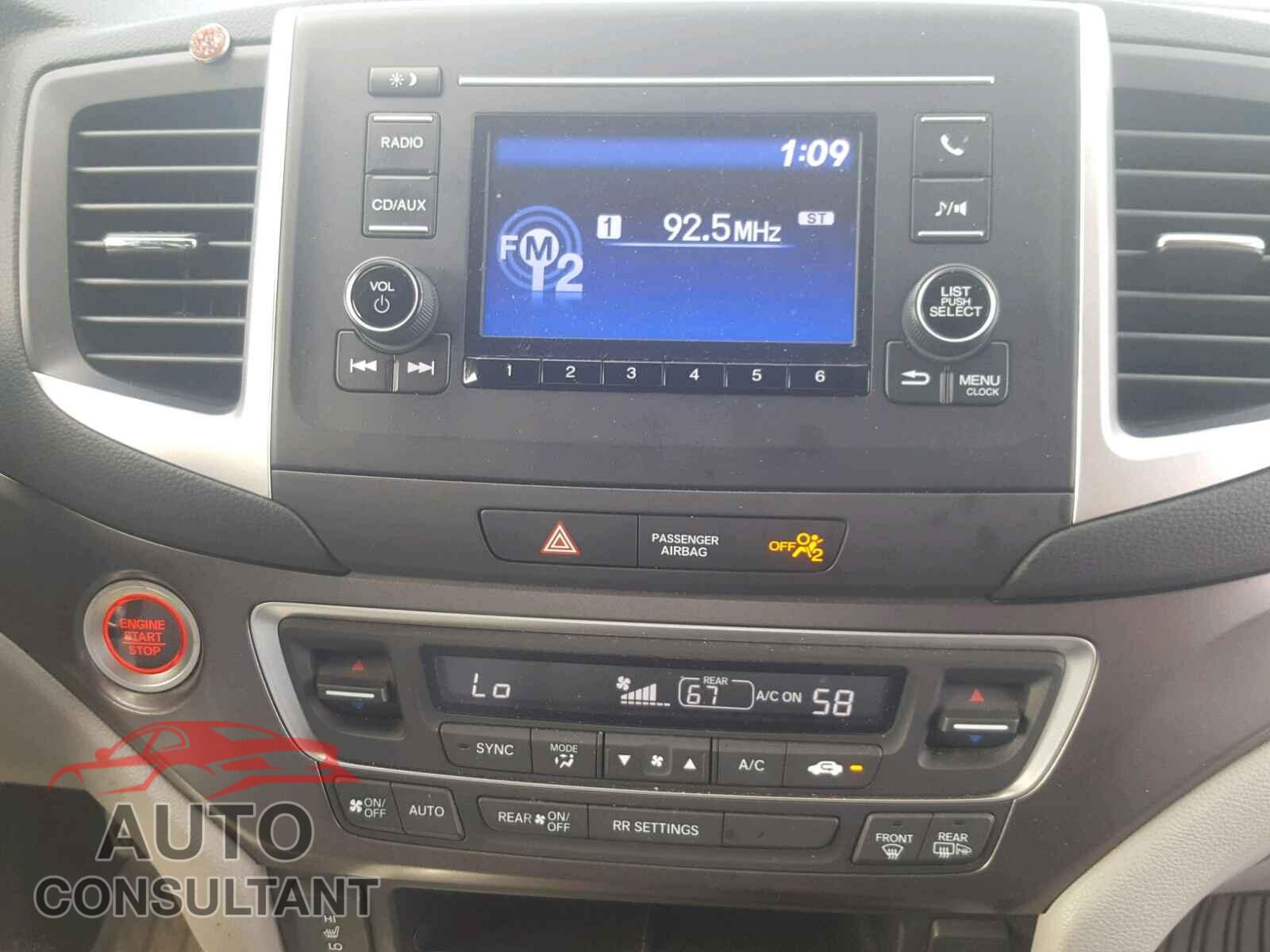 HONDA RIDGELINE 2017 - 5FPYK3F5XHB014543