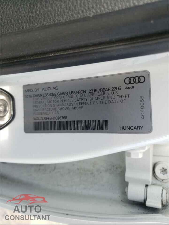 AUDI A3 2017 - WAUAUGFF3H1026768