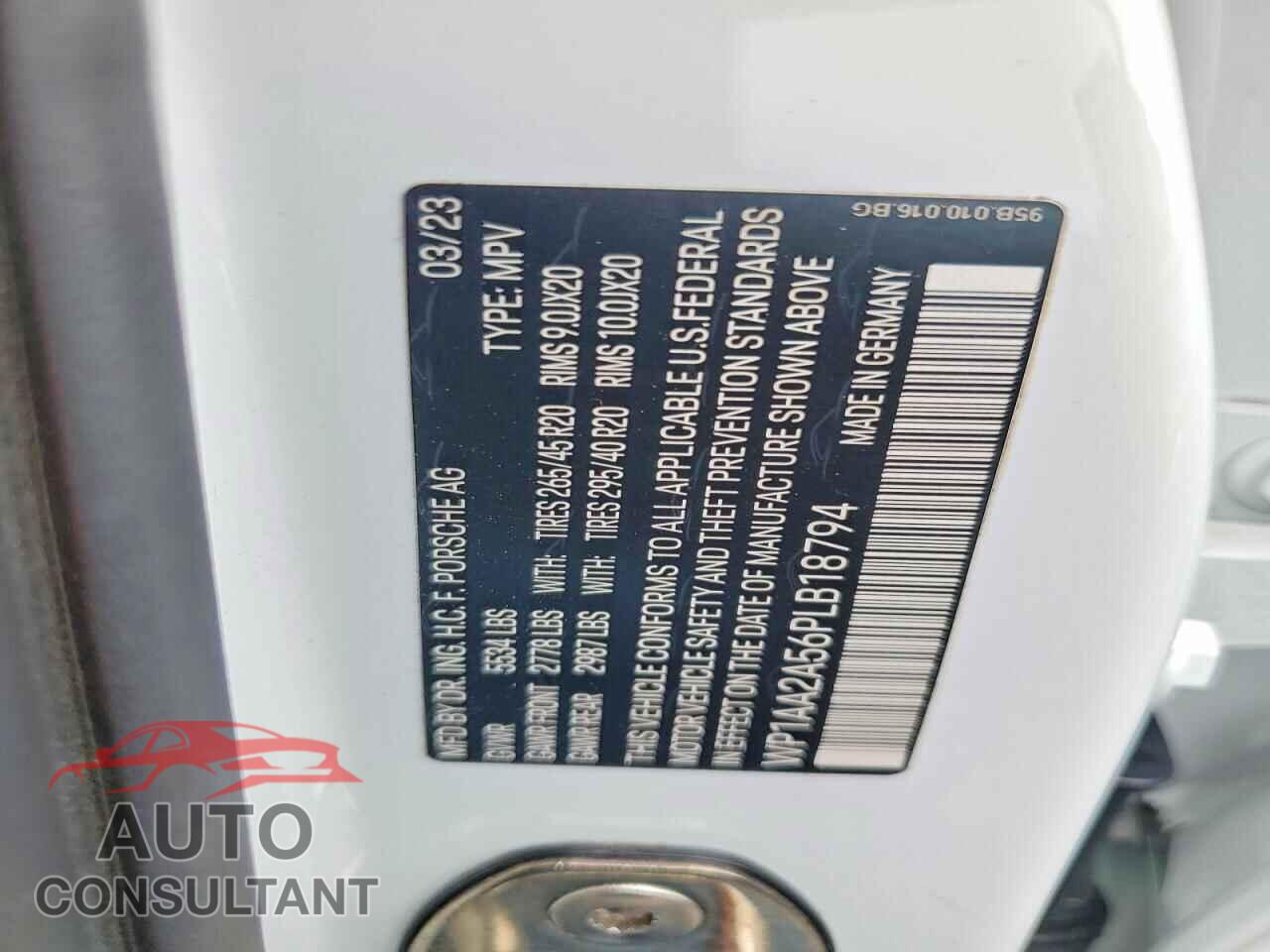 PORSCHE MACAN 2023 - WP1AA2A56PLB18794