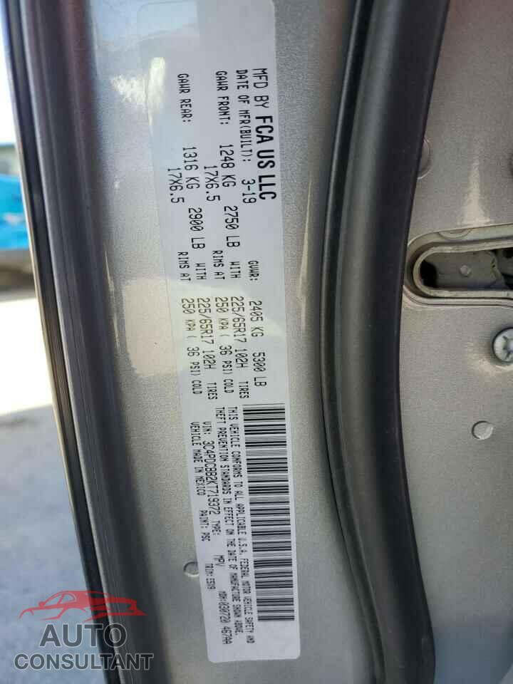DODGE JOURNEY 2019 - 3C4PDCBB2KT719372