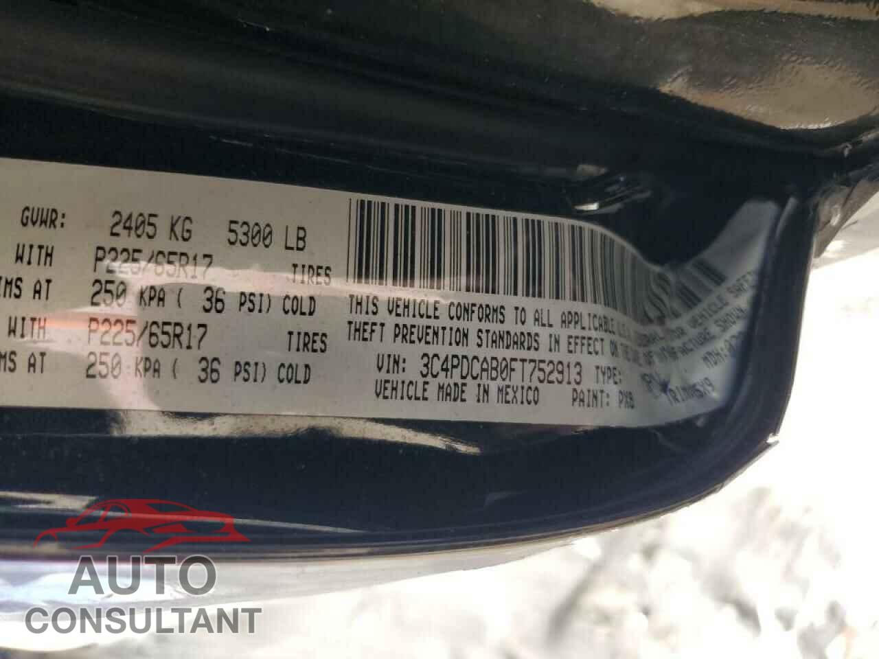 DODGE JOURNEY 2015 - 3C4PDCAB0FT752913