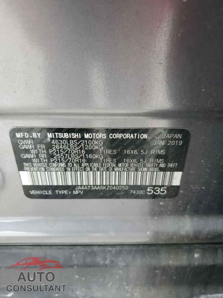 MITSUBISHI ECLIPSE 2019 - JA4AT3AA5KZ040250