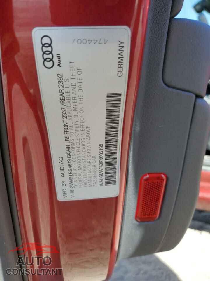 AUDI A4 2019 - WAUGMAF49KN005199