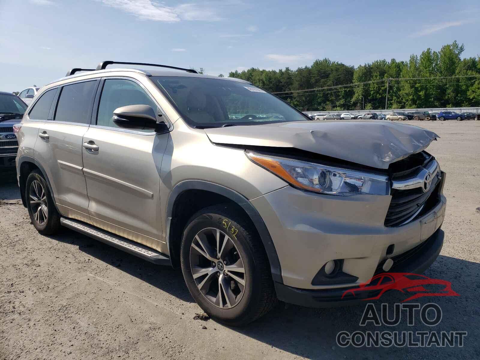 TOYOTA HIGHLANDER 2016 - 5TDJKRFH7GS285562