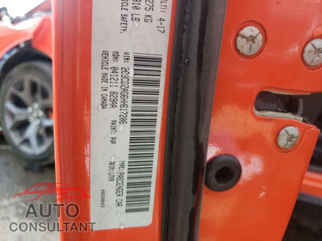 DODGE CHALLENGER 2017 - 2C3CDZAG6HH617206