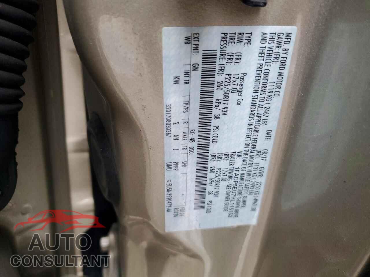 FORD CMAX 2017 - 1FADP5EU7HL115152