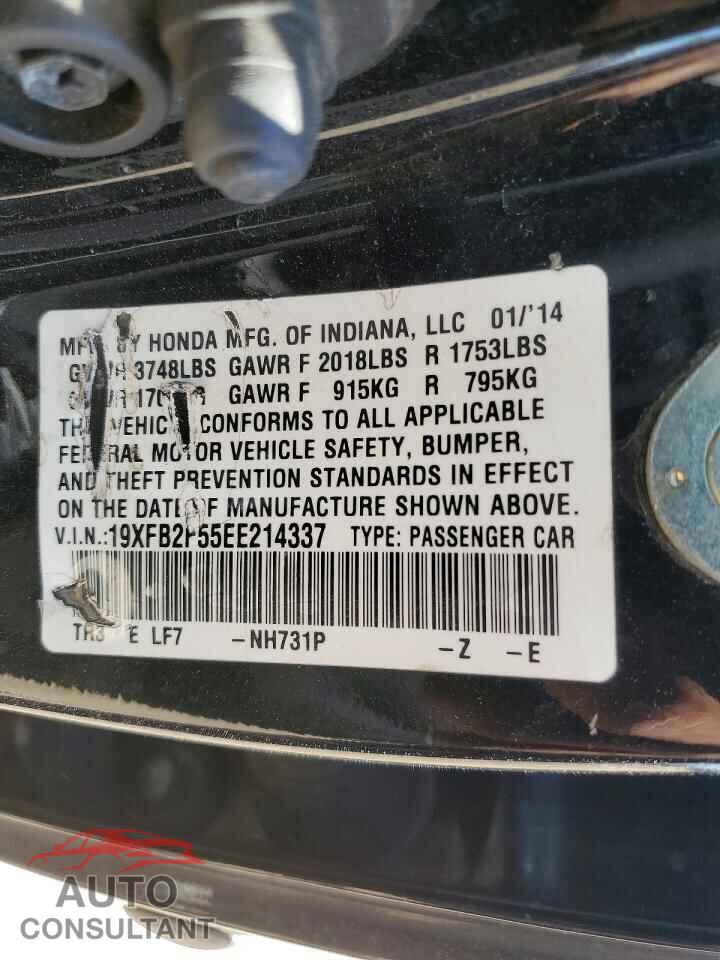 HONDA CIVIC 2014 - 19XFB2F55EE214337