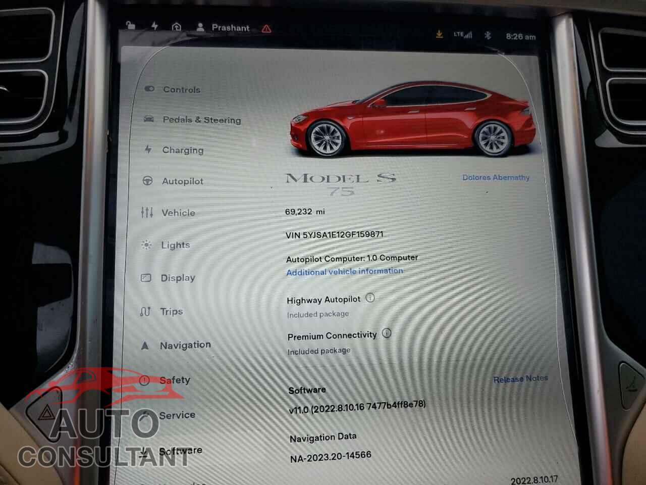 TESLA MODEL S 2016 - 5YJSA1E12GF159871