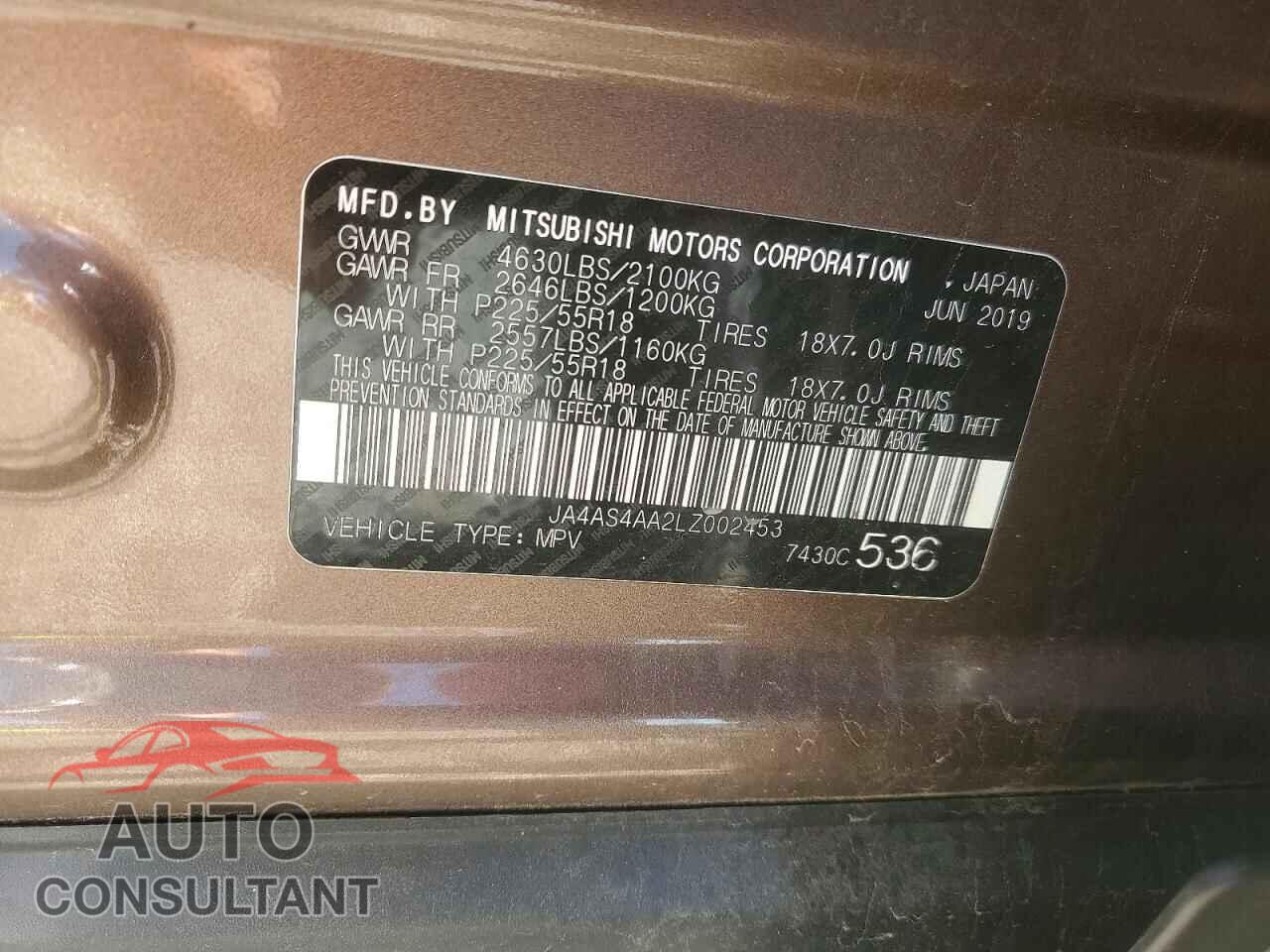 MITSUBISHI ECLIPSE 2020 - JA4AS4AA2LZ002453