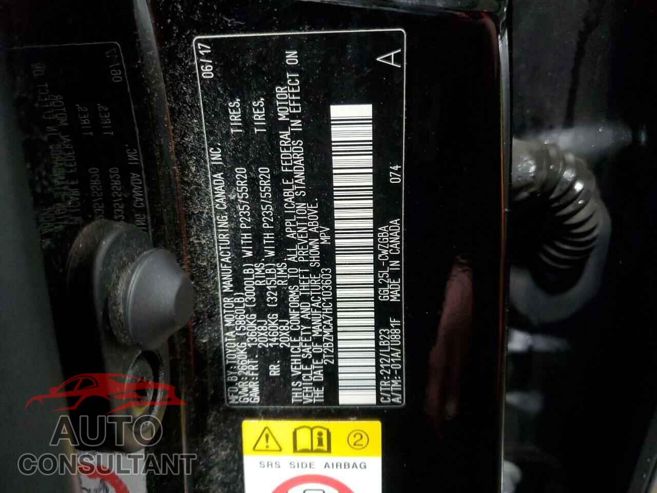 LEXUS RX350 2017 - 2T2BZMCA7HC103603